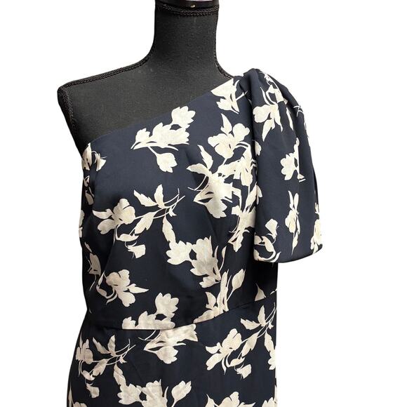 Sachin & Babi One Shoulder Chelsea Gown Dress Plus Size 16W Navy Venetia Petal - Picture 4 of 7